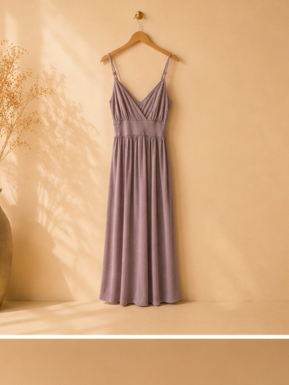 Community Bamboo Modal Lilac Grey Empire Waist Maxi Dress Small